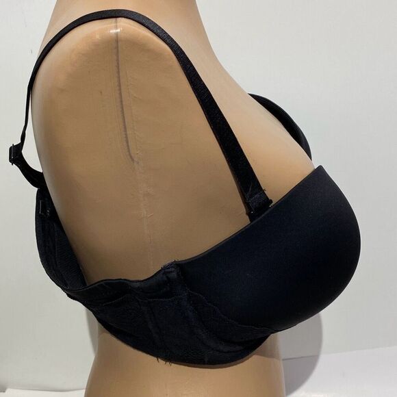 Torrid Women's Black Feel The Fit Lace Trim Underwire Push Up Bra Size 40DD - Picture 8 of 11